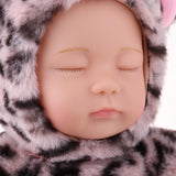 Maxbell Cute Soft Appease Leopard Stuffed Plush Doll Reborn Sleeping Baby Doll Gift - Aladdin Shoppers