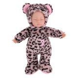 Maxbell Cute Soft Appease Leopard Stuffed Plush Doll Reborn Sleeping Baby Doll Gift - Aladdin Shoppers