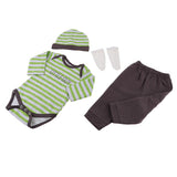 Maxbell Cute Striped Clothes Suit Green for 22-23inch Reborn Doll Outfit Accessory - Aladdin Shoppers