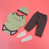 Maxbell Cute Striped Clothes Suit Green for 22-23inch Reborn Doll Outfit Accessory - Aladdin Shoppers
