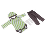 Maxbell Cute Striped Clothes Suit Green for 22-23inch Reborn Doll Outfit Accessory - Aladdin Shoppers