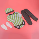Maxbell Cute Striped Clothes Suit Green for 22-23inch Reborn Doll Outfit Accessory - Aladdin Shoppers