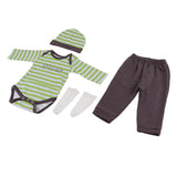 Maxbell Cute Striped Clothes Suit Green for 22-23inch Reborn Doll Outfit Accessory - Aladdin Shoppers