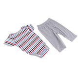 Maxbell Cute Striped Top & Gray Pants Suit for 20inch Reborn Doll Clothes Accessory - Aladdin Shoppers