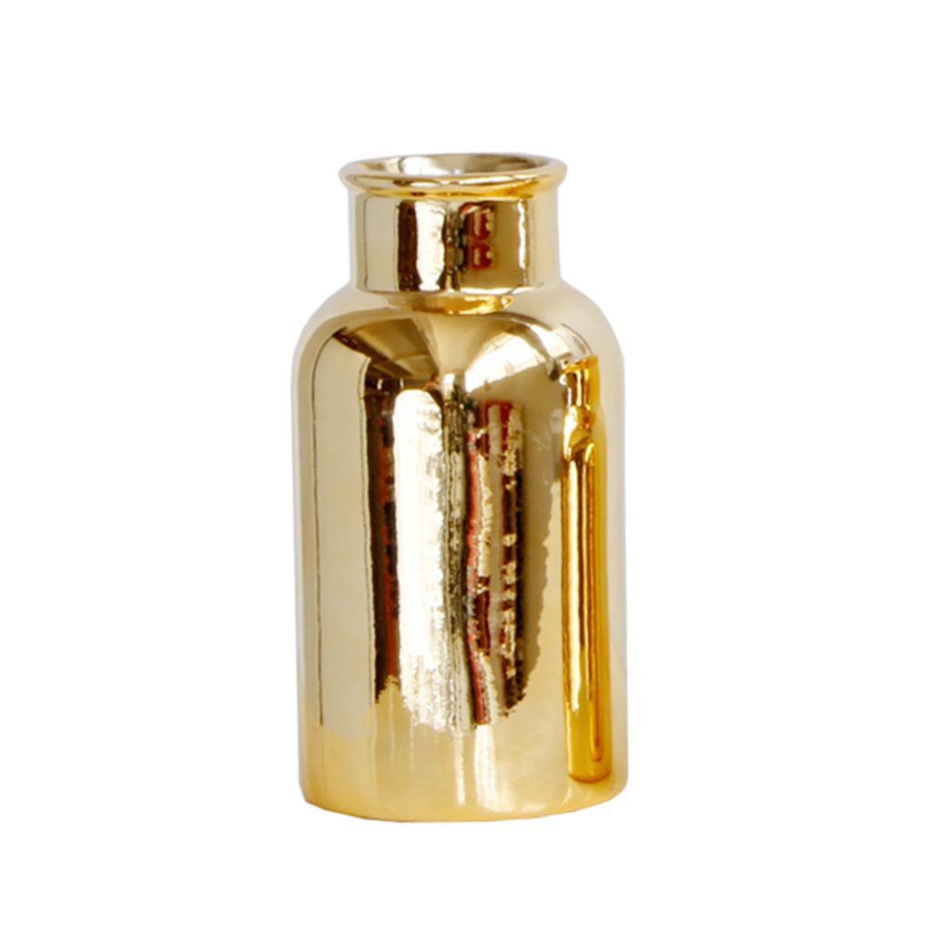 Maxbell Decorative Ceramic Vase Flower Display Tabletop Home Office Decor Gold L - Aladdin Shoppers
