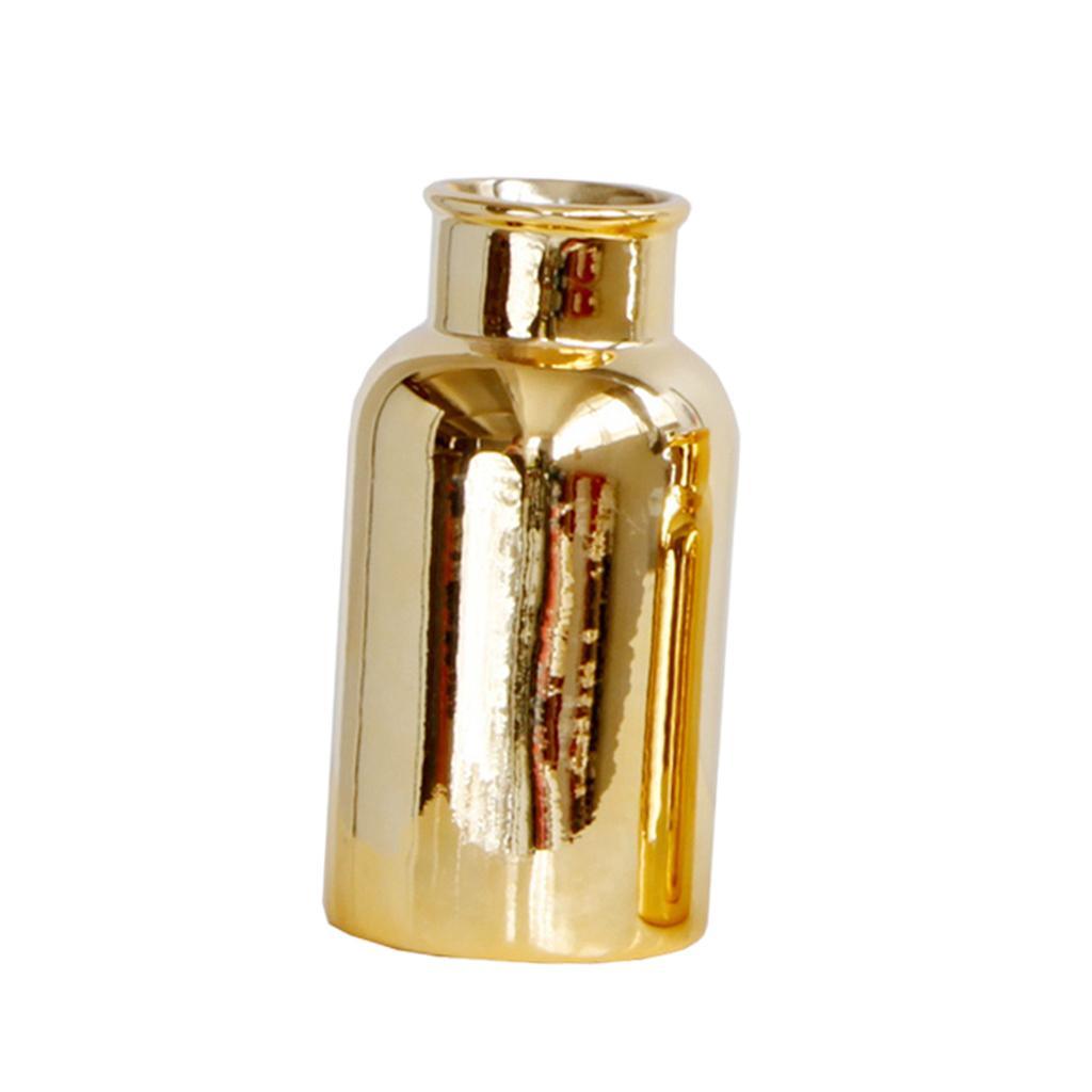 Maxbell Decorative Ceramic Vase Flower Display Tabletop Home Office Decor Gold L - Aladdin Shoppers