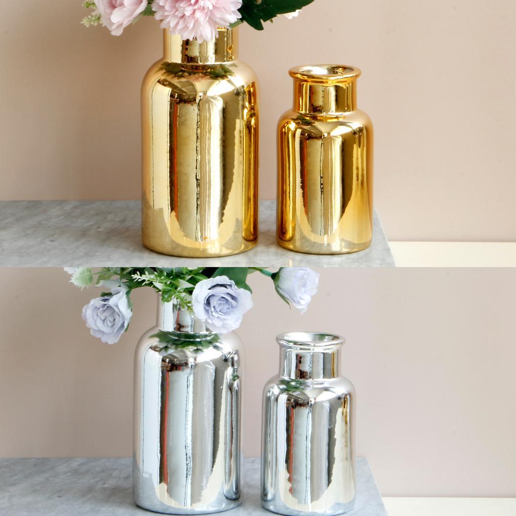 Maxbell Decorative Ceramic Vase Flower Display Tabletop Home Office Decor Gold S - Aladdin Shoppers