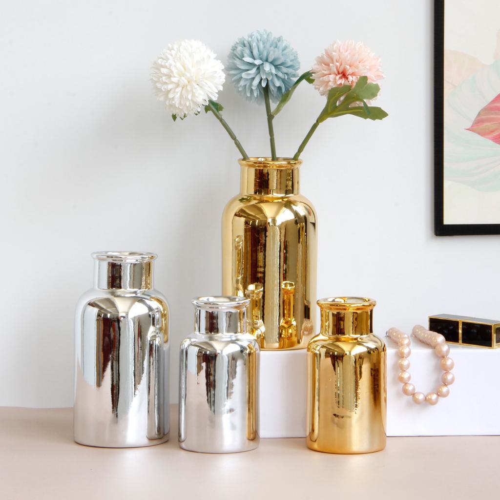 Maxbell Decorative Ceramic Vase Flower Display Tabletop Home Office Decor Gold S - Aladdin Shoppers
