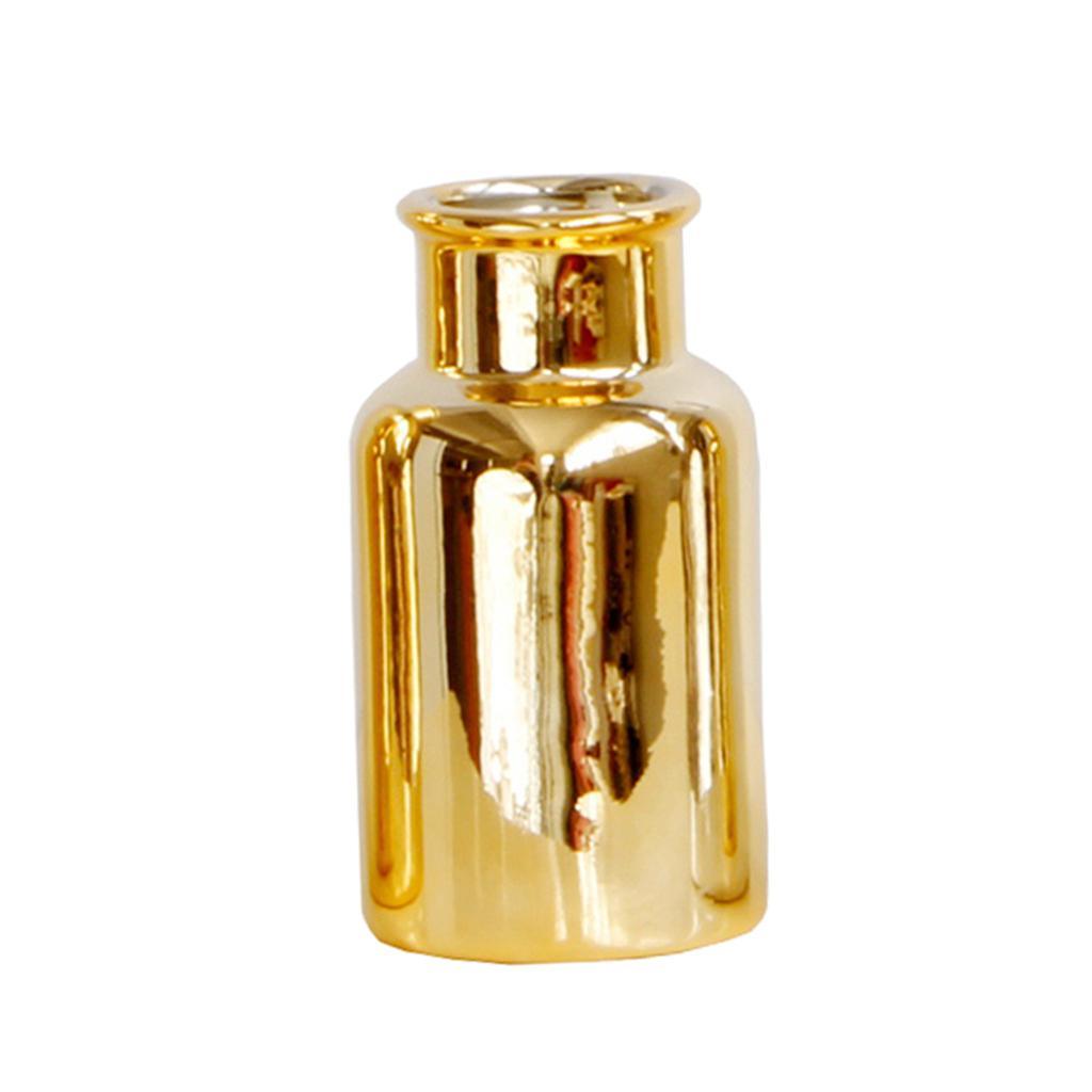 Maxbell Decorative Ceramic Vase Flower Display Tabletop Home Office Decor Gold S - Aladdin Shoppers