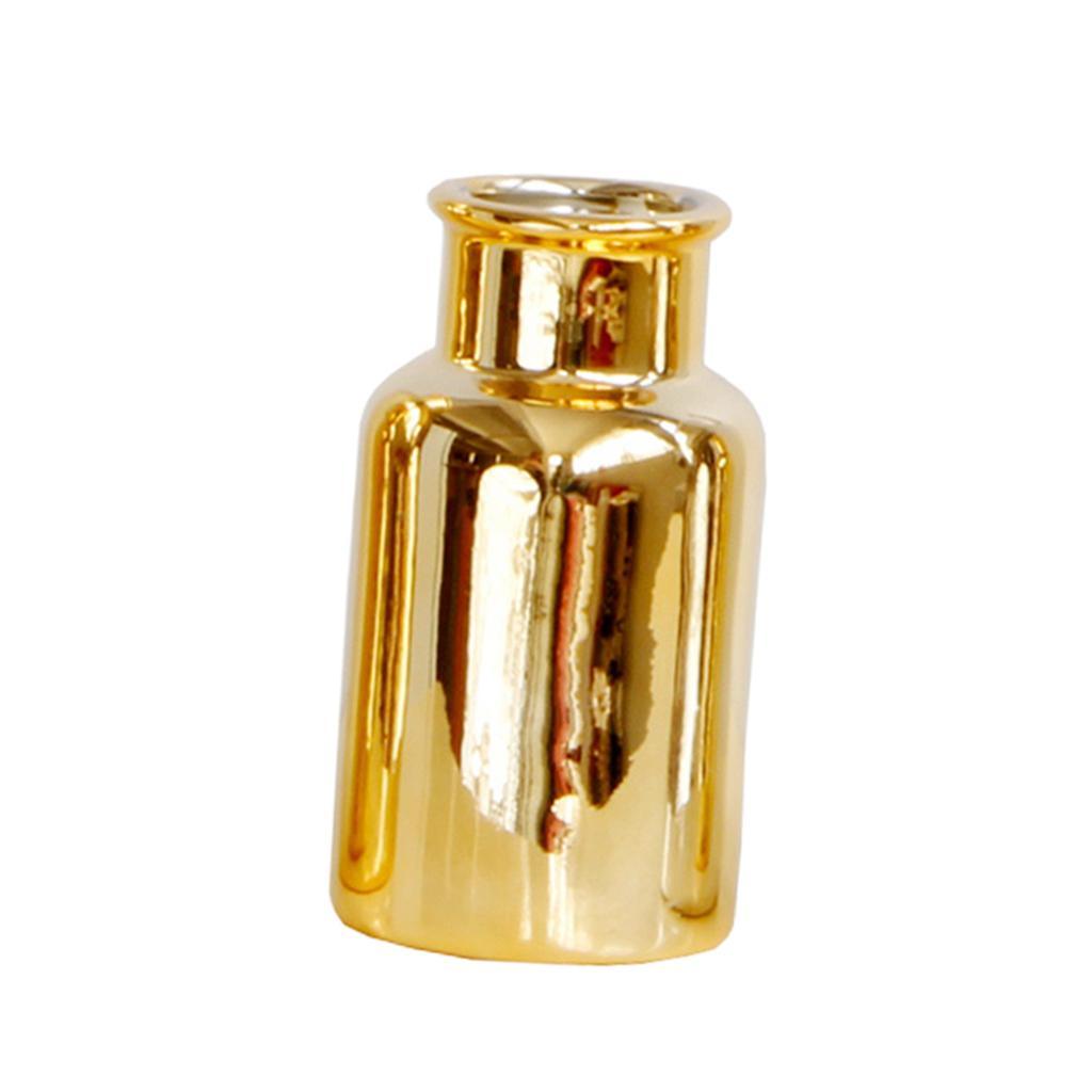 Maxbell Decorative Ceramic Vase Flower Display Tabletop Home Office Decor Gold S - Aladdin Shoppers