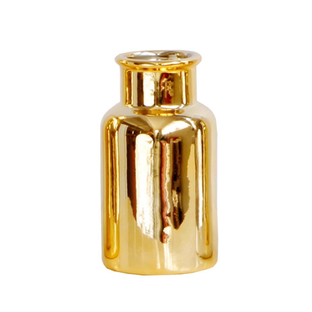Maxbell Decorative Ceramic Vase Flower Display Tabletop Home Office Decor Gold S - Aladdin Shoppers