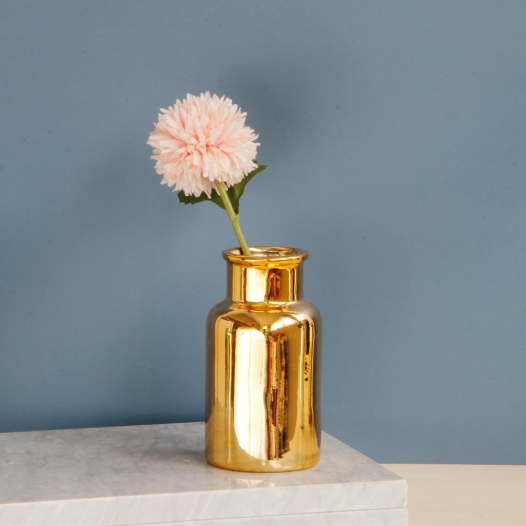 Maxbell Decorative Ceramic Vase Flower Display Tabletop Home Office Decor Gold S - Aladdin Shoppers