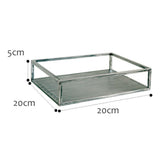 Maxbell Decorative Metal Serving Tray Vanity Storage Tray Silver Square - Aladdin Shoppers