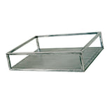 Maxbell Decorative Metal Serving Tray Vanity Storage Tray Silver Square - Aladdin Shoppers