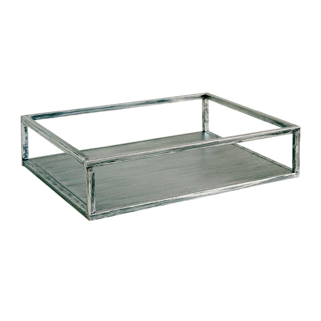 Maxbell Decorative Metal Serving Tray Vanity Storage Tray Silver Square - Aladdin Shoppers