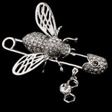 Maxbell Delicate Women Rhinestone Insect Bee Brooch PinS Clothing Decor Silver - Aladdin Shoppers