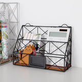 Maxbell Desktop Storage Shelves Racks Wall Hanging Book Magazine Holder Double - Aladdin Shoppers