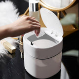 Maxbell Desktop Trashcan Covered Dustbin for Living Room Desk White with SnapLid - Aladdin Shoppers