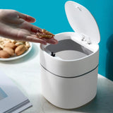Maxbell Desktop Trashcan Covered Dustbin for Living Room Desk White with SnapLid - Aladdin Shoppers