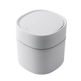 Maxbell Desktop Trashcan Covered Dustbin for Living Room Desk White with SnapLid - Aladdin Shoppers