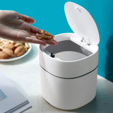 Maxbell Desktop Trashcan Covered Dustbin for Living Room Desk White with SnapLid - Aladdin Shoppers