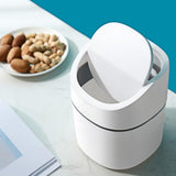 Maxbell Desktop Trashcan Covered Dustbin for Living Room Desk White with SnapLid - Aladdin Shoppers