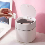 Maxbell Desktop Trashcan Covered Dustbin for Living Room Desk White with SnapLid - Aladdin Shoppers