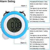 Maxbell Digital Dual Alarm Clock Loud Alarm Clock Twin Bell Kids Small Clock blue - Aladdin Shoppers