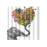 Maxbell digital printing shower curtains 180-180cm Elephant and Flower Heart - Aladdin Shoppers