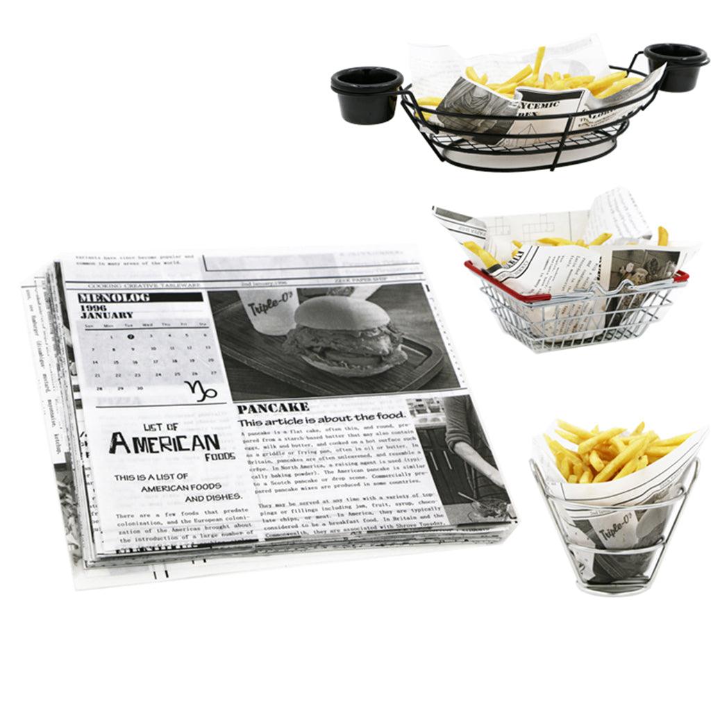 Maxbell Disposable Oil Paper French Fries Cup Fried Popcorn Storage Box English - Aladdin Shoppers