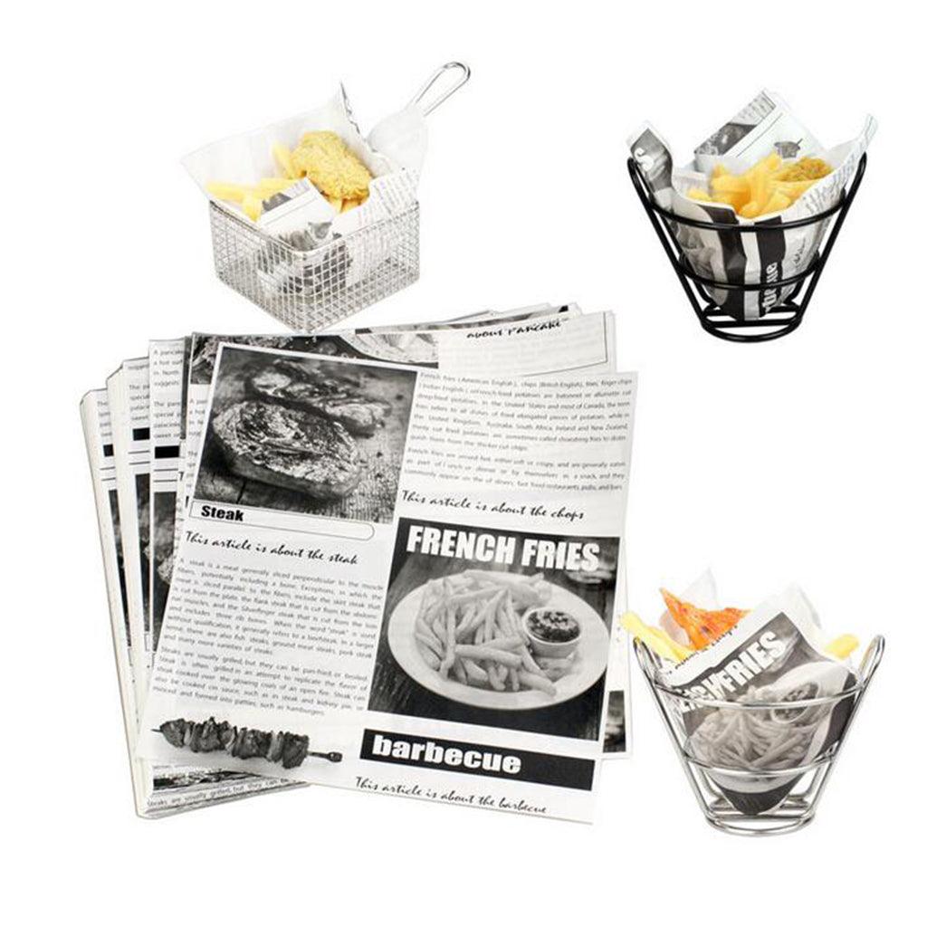 Maxbell Disposable Oil Paper French Fries Cup Fried Popcorn Storage Box English - Aladdin Shoppers