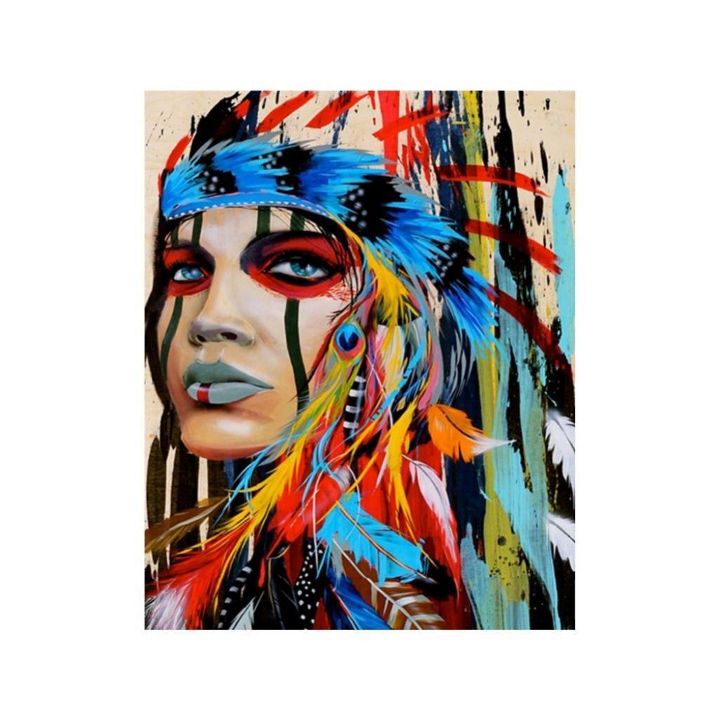 Maxbell DIY 5D Diamond Painting With Stitch Kit Indians Picture For Home Decor - Aladdin Shoppers