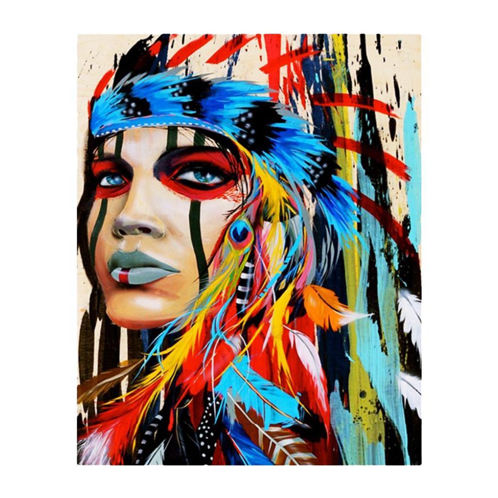 Maxbell DIY 5D Diamond Painting With Stitch Kit Indians Picture For Home Decor - Aladdin Shoppers