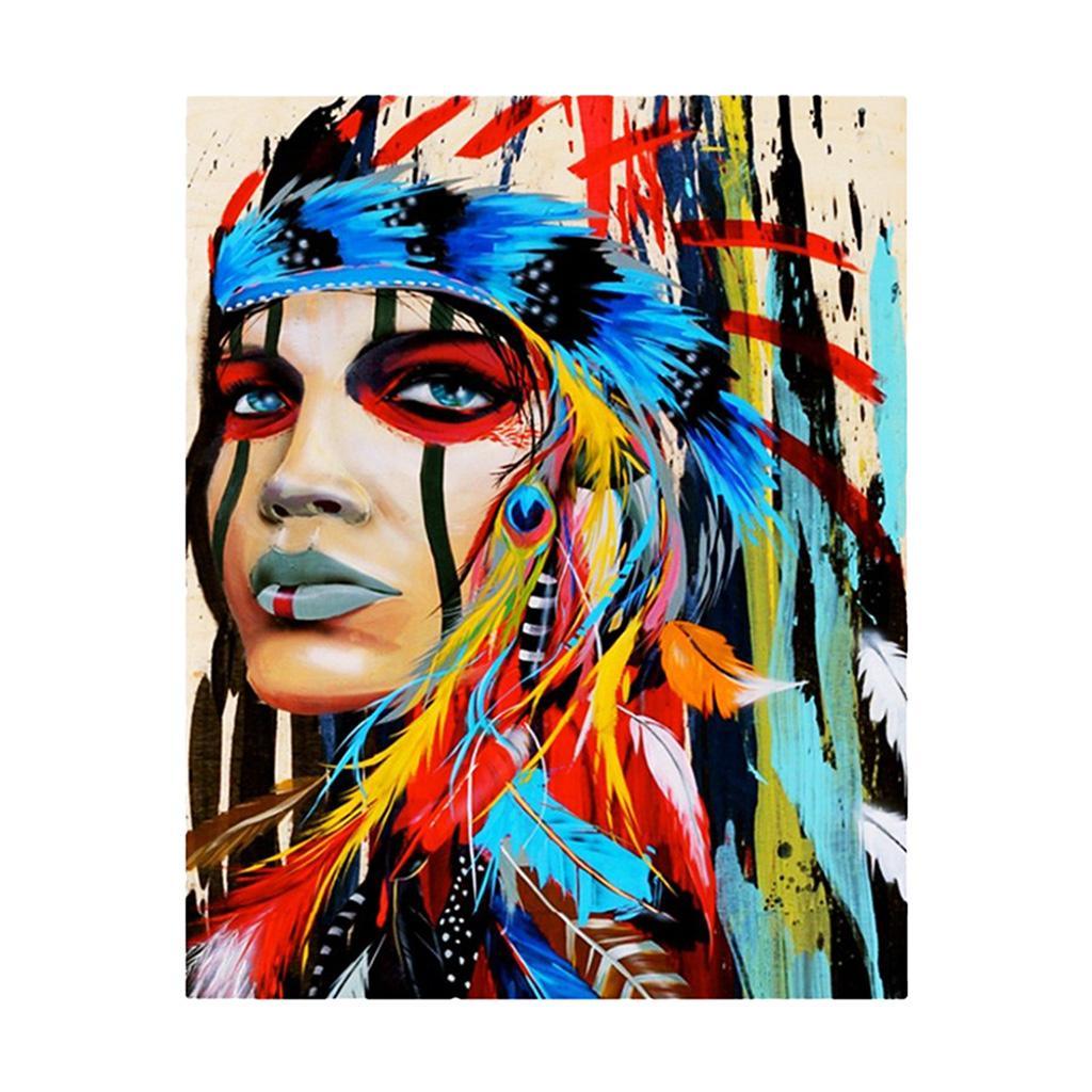 Maxbell DIY 5D Diamond Painting With Stitch Kit Indians Picture For Home Decor - Aladdin Shoppers