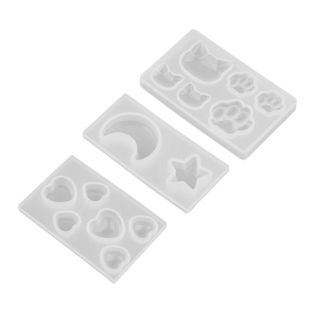 Maxbell DIY Assorted Shapes Cat,Bear Paw,Moon,Star Style Sugar Craft Silicone Moulds Cake Decor Baking Accessory Chocolate Soap Molds 3D - Aladdin Shoppers