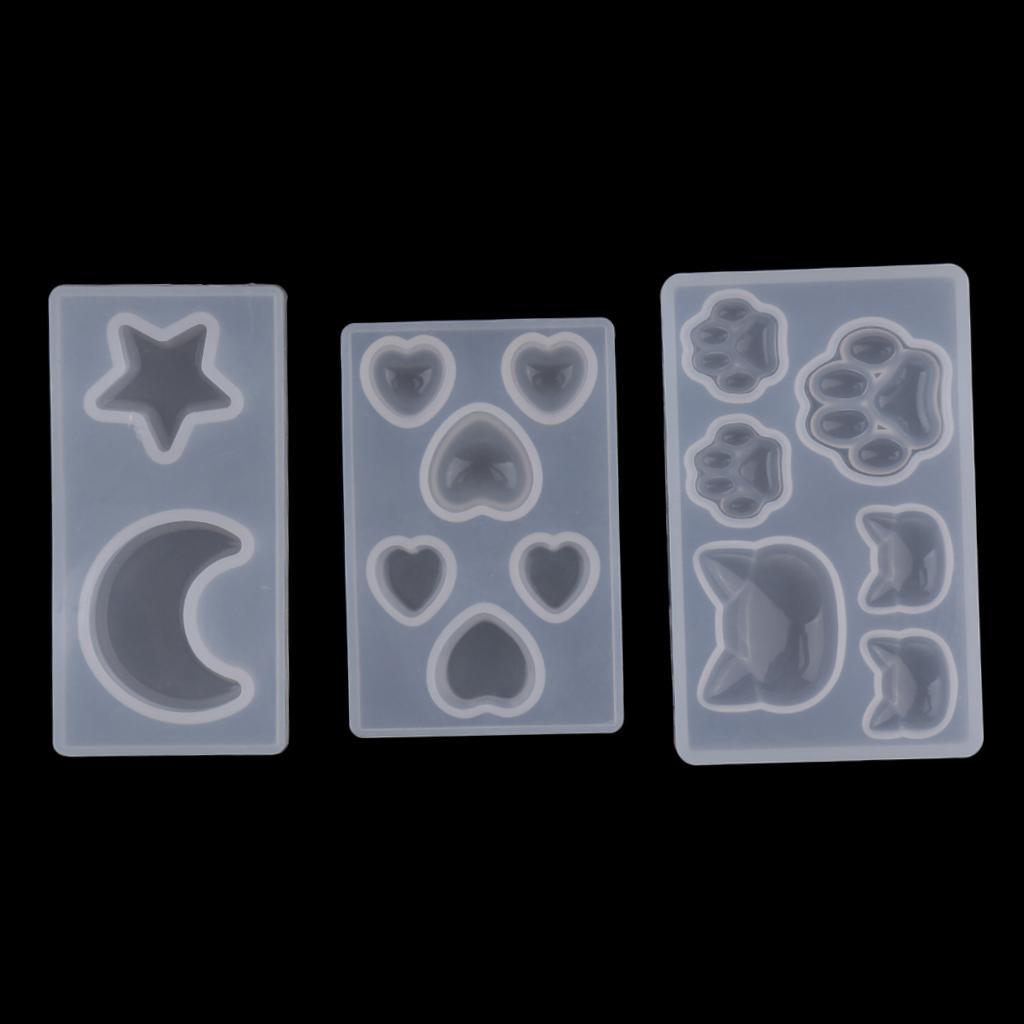Maxbell DIY Assorted Shapes Cat,Bear Paw,Moon,Star Style Sugar Craft Silicone Moulds Cake Decor Baking Accessory Chocolate Soap Molds 3D - Aladdin Shoppers