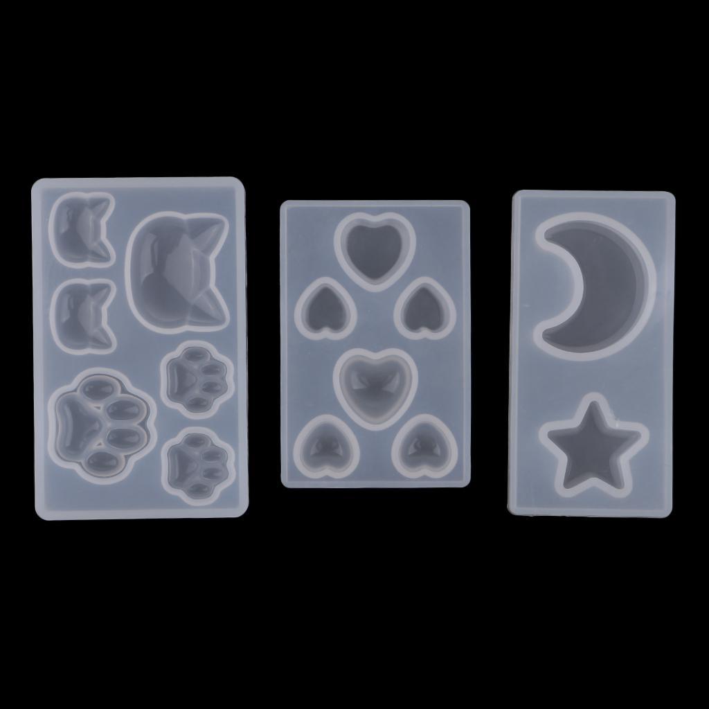 Maxbell DIY Assorted Shapes Cat,Bear Paw,Moon,Star Style Sugar Craft Silicone Moulds Cake Decor Baking Accessory Chocolate Soap Molds 3D - Aladdin Shoppers