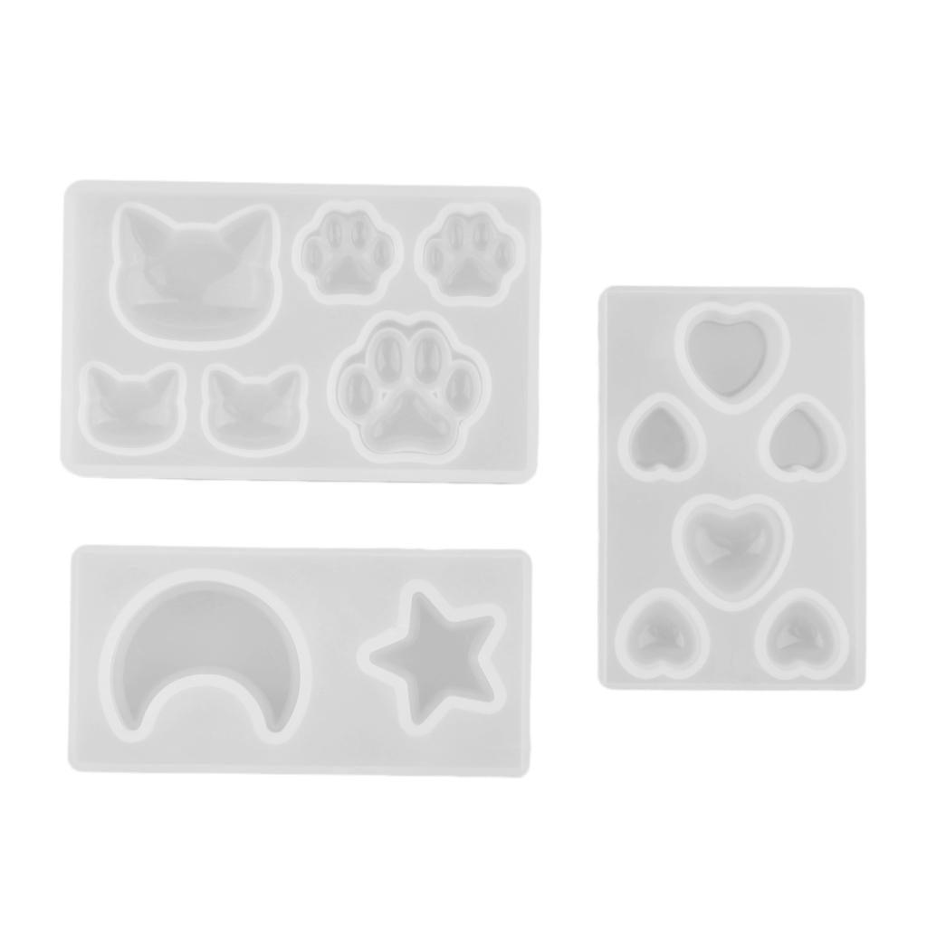 Maxbell DIY Assorted Shapes Cat,Bear Paw,Moon,Star Style Sugar Craft Silicone Moulds Cake Decor Baking Accessory Chocolate Soap Molds 3D - Aladdin Shoppers