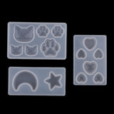 Maxbell DIY Assorted Shapes Cat,Bear Paw,Moon,Star Style Sugar Craft Silicone Moulds Cake Decor Baking Accessory Chocolate Soap Molds 3D - Aladdin Shoppers