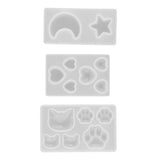 Maxbell DIY Assorted Shapes Cat,Bear Paw,Moon,Star Style Sugar Craft Silicone Moulds Cake Decor Baking Accessory Chocolate Soap Molds 3D - Aladdin Shoppers