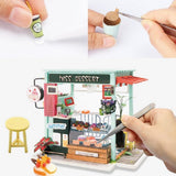 Maxbell DIY Dollhouse Miniature Kit Dessert House with Food Drink Craft Toy Kid Gift - Aladdin Shoppers