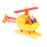 Maxbell DIY Wooden Aircraft Toy Assembled Magnetic Yellow Helicopter Model for Kids Toddlers Educational Toy Gift - Aladdin Shoppers