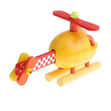 Maxbell DIY Wooden Aircraft Toy Assembled Magnetic Yellow Helicopter Model for Kids Toddlers Educational Toy Gift - Aladdin Shoppers