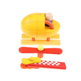 Maxbell DIY Wooden Aircraft Toy Assembled Magnetic Yellow Helicopter Model for Kids Toddlers Educational Toy Gift - Aladdin Shoppers