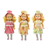 Maxbell Doll Clothes Dress Skirt with Matching Hat for 18''Ameircan Girl Doll Green - Aladdin Shoppers