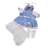 Maxbell Doll Clothes Outfit Set for 16-17inch Reborn Dolls Clothes Accessories Blue - Aladdin Shoppers