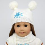 Maxbell Doll Clothes Scarf Hat with Flower for 18inch Doll Blue - Aladdin Shoppers