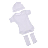 Maxbell Dolls Outfits Short Sleeve Jumpsuit And Hat For 26-28cm Baby Dolls White - Aladdin Shoppers
