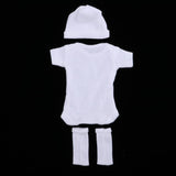 Maxbell Dolls Outfits Short Sleeve Jumpsuit And Hat For 26-28cm Baby Dolls White - Aladdin Shoppers