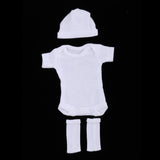 Maxbell Dolls Outfits Short Sleeve Jumpsuit And Hat For 26-28cm Baby Dolls White - Aladdin Shoppers